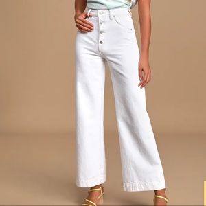 Rolla’s Old Mate White high rise wide leg jeans